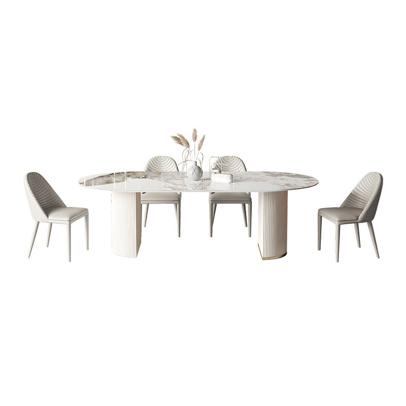 Contemporary Rectangle Table Set 1/4/5/6/7 Pieces Dining Set for Home Use