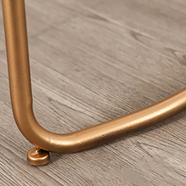 Modern Armless Backless Counter Stool Iron Bar Stool with Wooden Seat