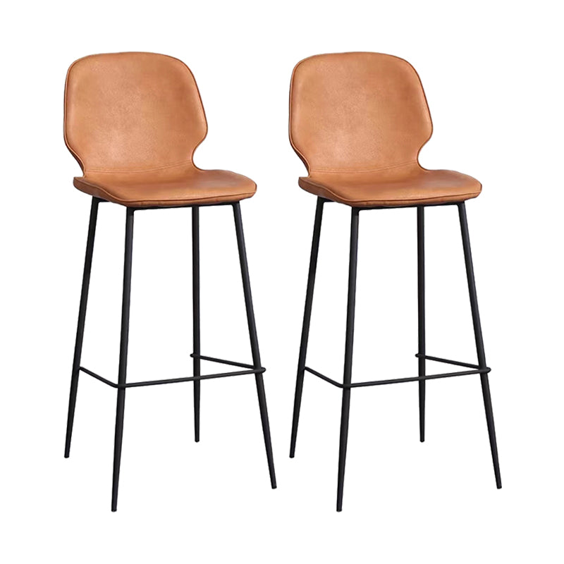 Bucket Footrest Counter Bar Stool Industrial PU Upholstery Low Back Indoor Counter Stool