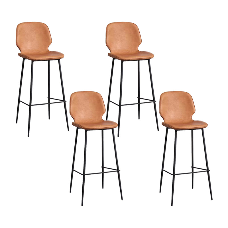 Bucket Footrest Counter Bar Stool Industrial PU Upholstery Low Back Indoor Counter Stool