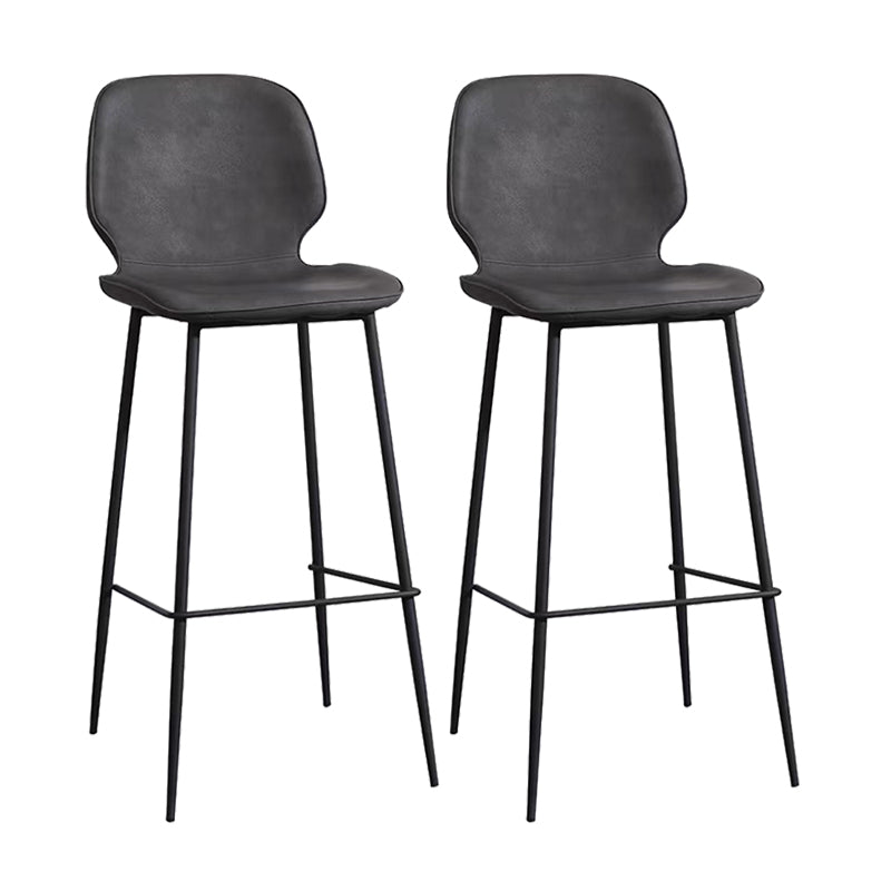 Bucket Footrest Counter Bar Stool Industrial PU Upholstery Low Back Indoor Counter Stool