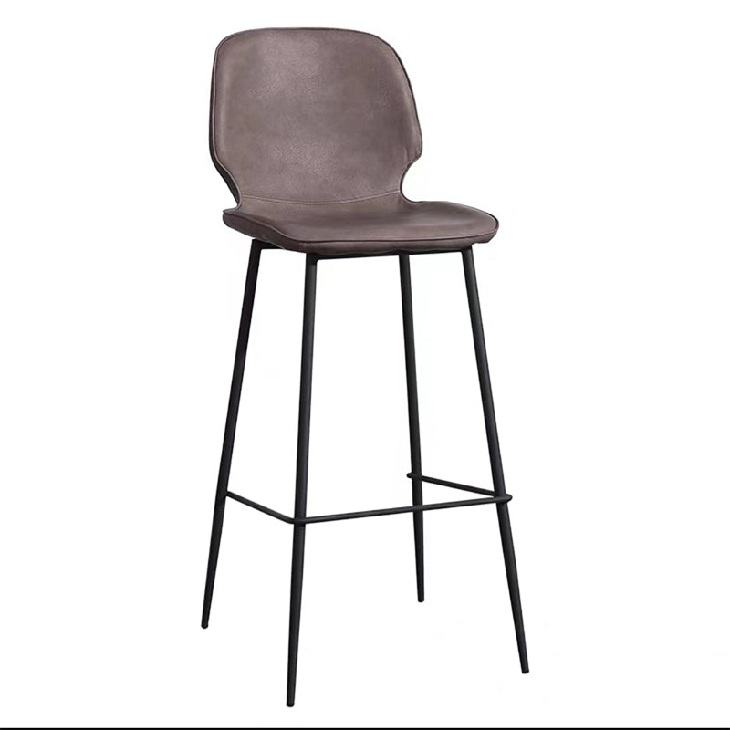 Bucket Footrest Counter Bar Stool Industrial PU Upholstery Low Back Indoor Counter Stool