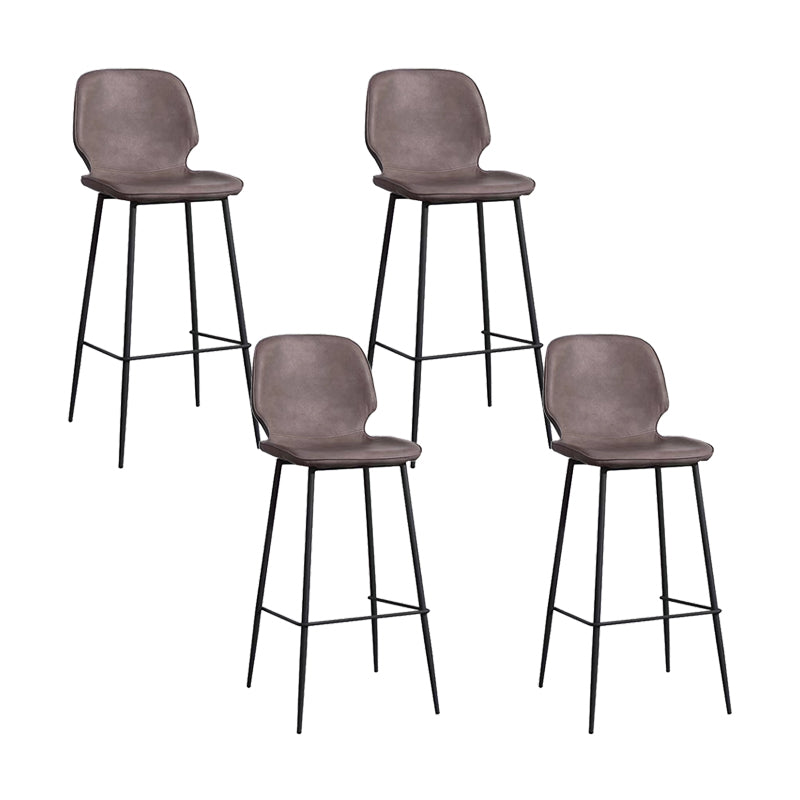 Bucket Footrest Counter Bar Stool Industrial PU Upholstery Low Back Indoor Counter Stool