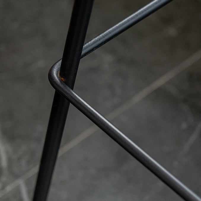 Indoor Leather Bar & Counter Stool Industrial Footrest Low Back Bucket Counter Chair