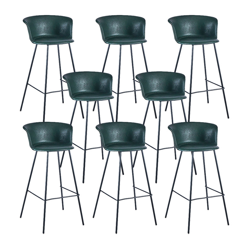Indoor Leather Bar & Counter Stool Industrial Footrest Low Back Bucket Counter Chair