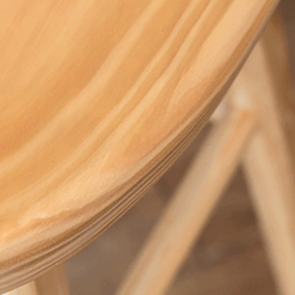 Modern Armless Backless Counter Stool Wood Cafe Bar Stool with Wooden Seat and Pedal