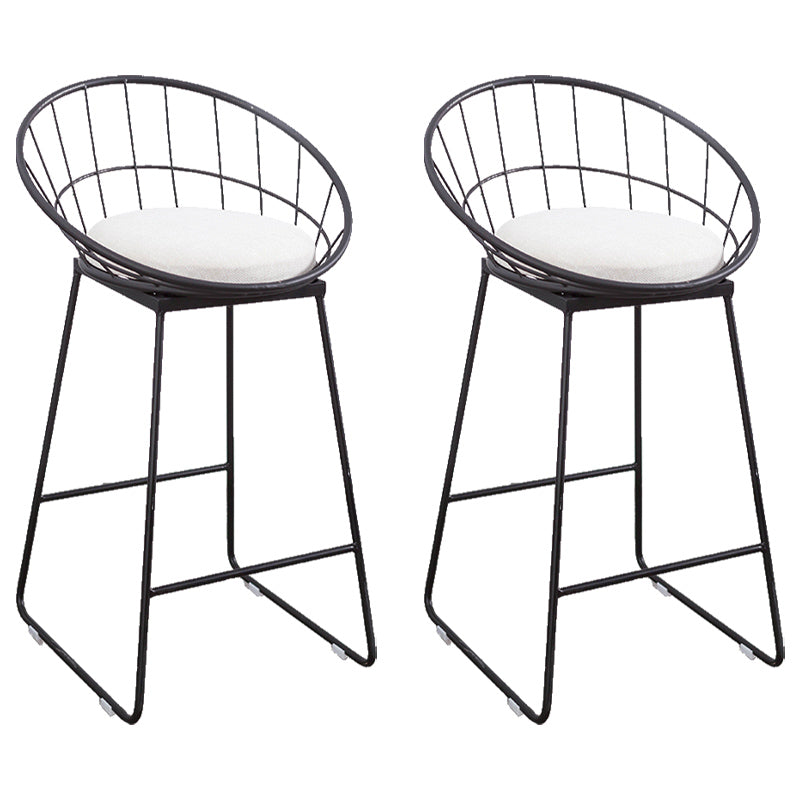 Glam Bucket Bar-stool Upholstered Footrest Low Back Shop Counter & Bar Stool