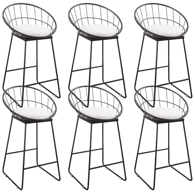 Glam Bucket Bar-stool Upholstered Footrest Low Back Shop Counter & Bar Stool