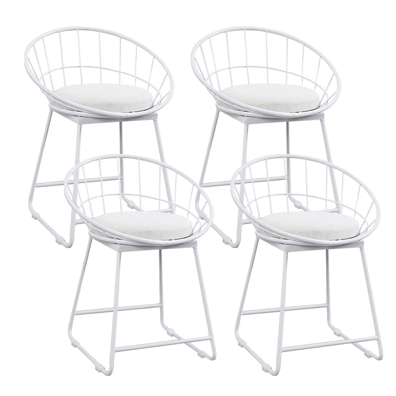 Glam Bucket Bar-stool Upholstered Footrest Low Back Shop Counter & Bar Stool