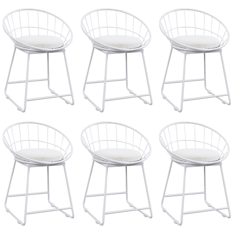 Glam Bucket Bar-stool Upholstered Footrest Low Back Shop Counter & Bar Stool