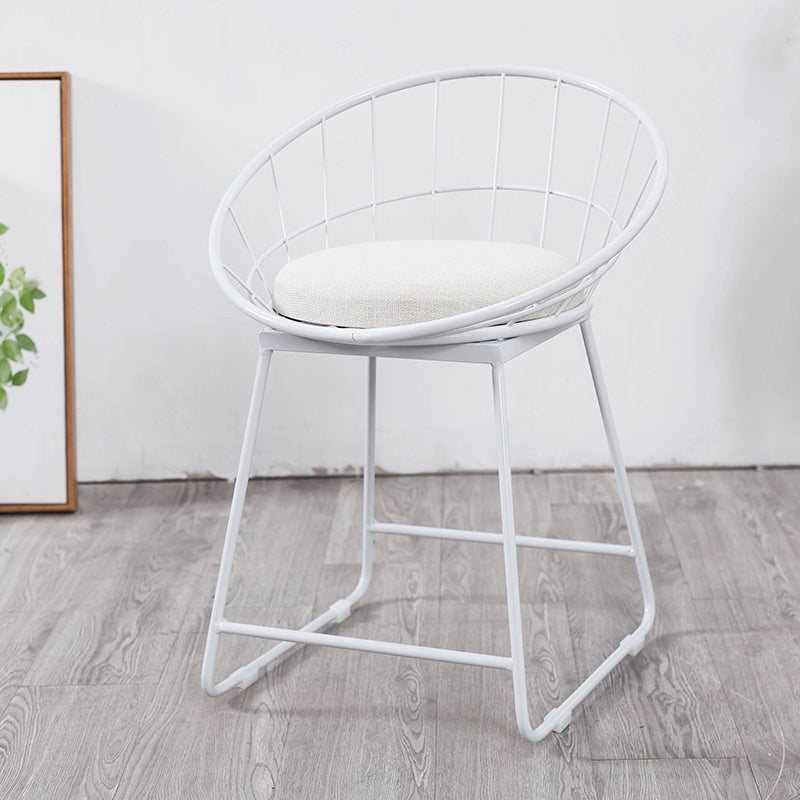 Glam Bucket Bar-stool Upholstered Footrest Low Back Shop Counter & Bar Stool