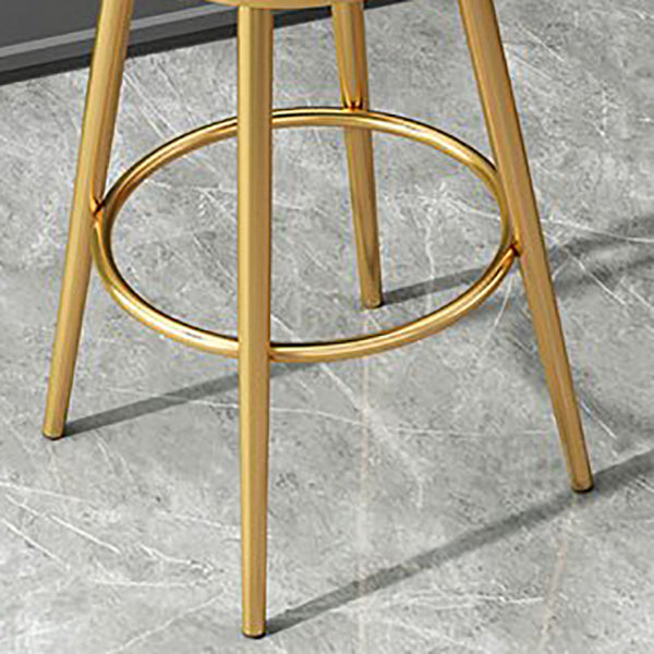 Nordic Armless Backrest Counter Stool Steel Kitchen Bar Stool with Cushion and Pedal