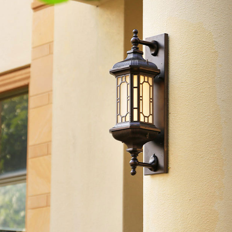 AMARTA RECTAGNA RECTANGO LIGHTURA DE LIGHTA 1 BULB LAMBILLA DE ALUMINUM ALUMINUS APARTIR EN NEGRO PARA COUNTYARD