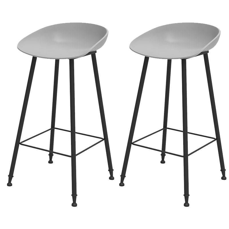 Indoor Bucket Counter Bar Stool Modern Plastic Footrest Low Back Bar Stool