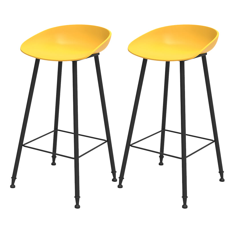 Indoor Bucket Counter Bar Stool Modern Plastic Footrest Low Back Bar Stool