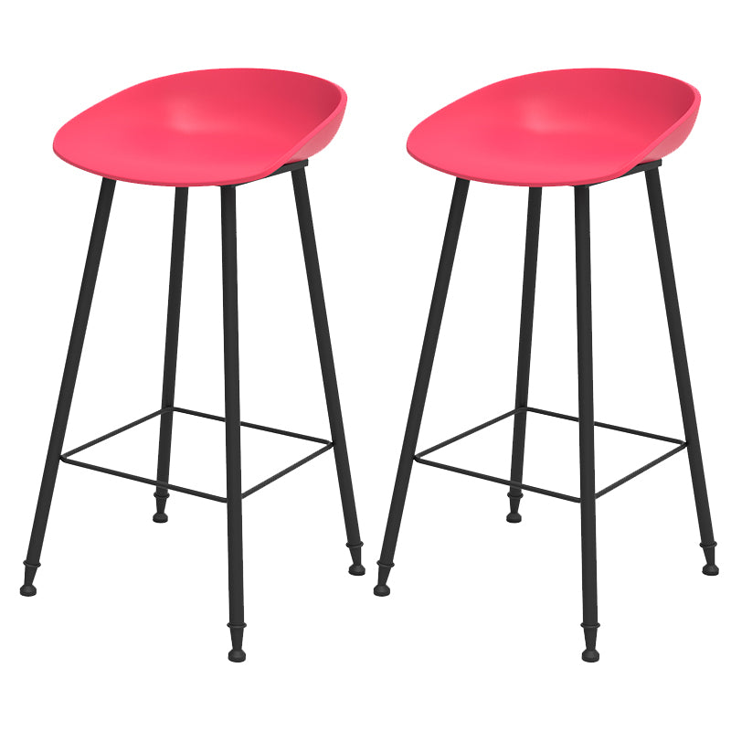 Indoor Bucket Counter Bar Stool Modern Plastic Footrest Low Back Bar Stool