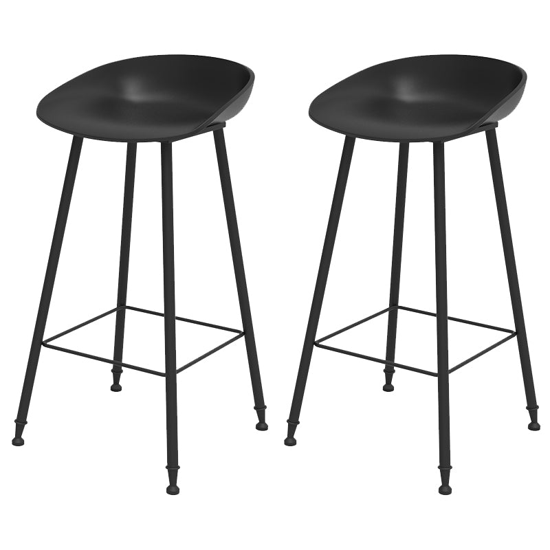 Indoor Bucket Counter Bar Stool Modern Plastic Footrest Low Back Bar Stool