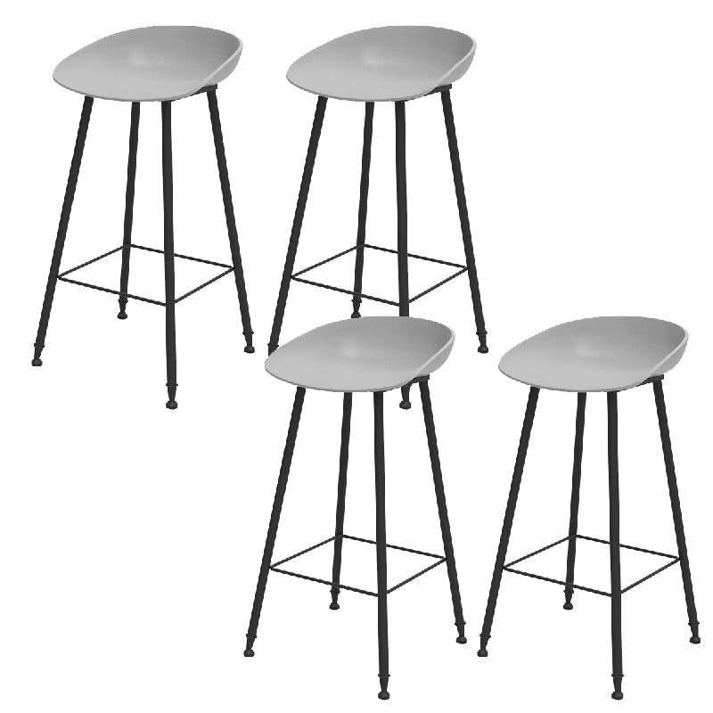 Indoor Bucket Counter Bar Stool Modern Plastic Footrest Low Back Bar Stool