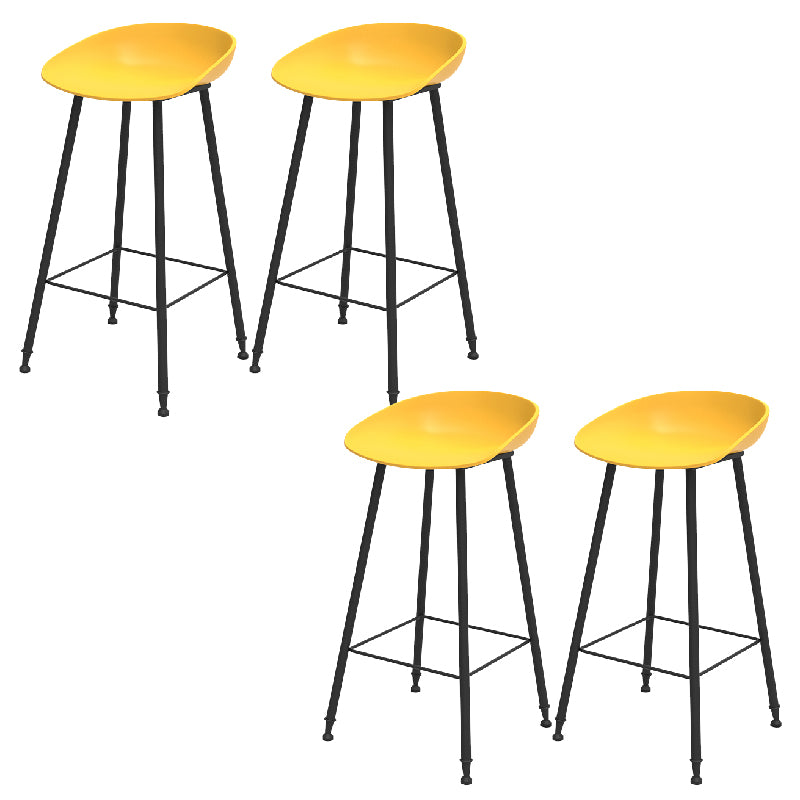 Indoor Bucket Counter Bar Stool Modern Plastic Footrest Low Back Bar Stool