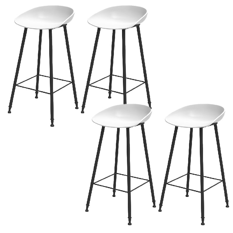 Indoor Bucket Counter Bar Stool Modern Plastic Footrest Low Back Bar Stool