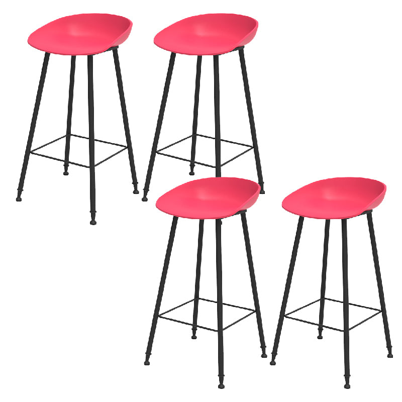 Indoor Bucket Counter Bar Stool Modern Plastic Footrest Low Back Bar Stool