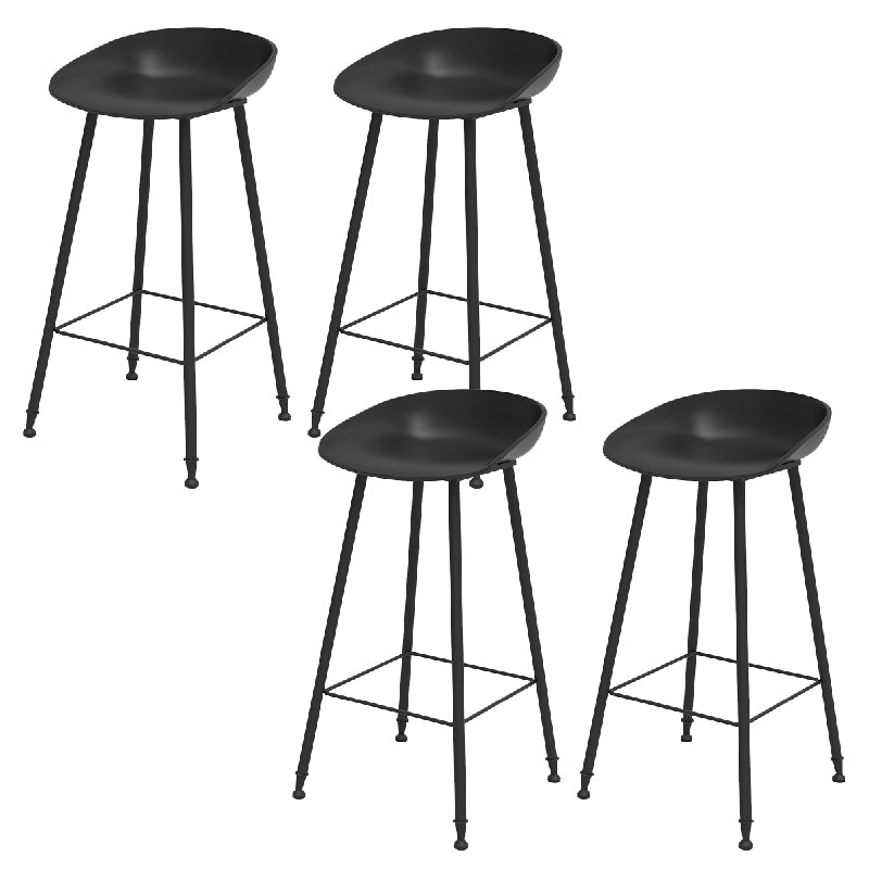 Indoor Bucket Counter Bar Stool Modern Plastic Footrest Low Back Bar Stool