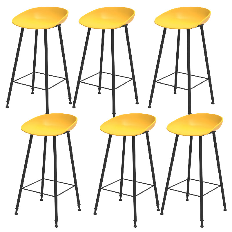 Indoor Bucket Counter Bar Stool Modern Plastic Footrest Low Back Bar Stool