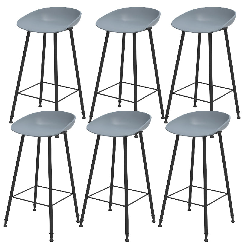 Indoor Bucket Counter Bar Stool Modern Plastic Footrest Low Back Bar Stool