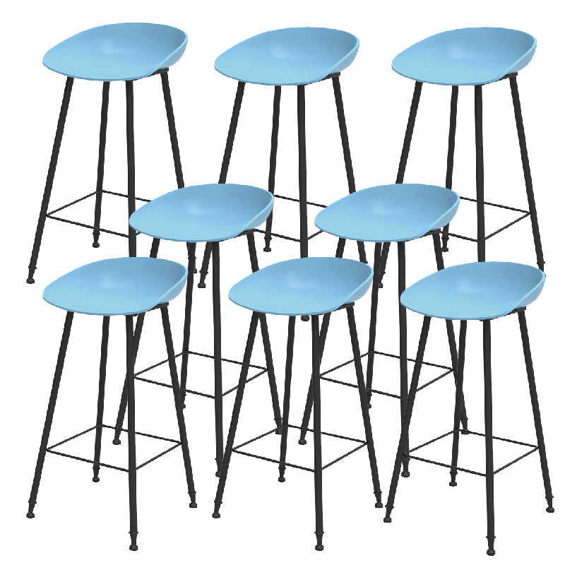 Indoor Bucket Counter Bar Stool Modern Plastic Footrest Low Back Bar Stool