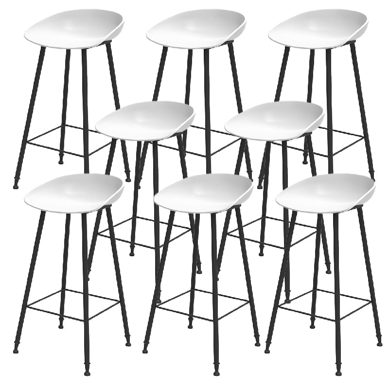 Indoor Bucket Counter Bar Stool Modern Plastic Footrest Low Back Bar Stool