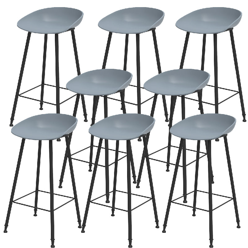 Indoor Bucket Counter Bar Stool Modern Plastic Footrest Low Back Bar Stool
