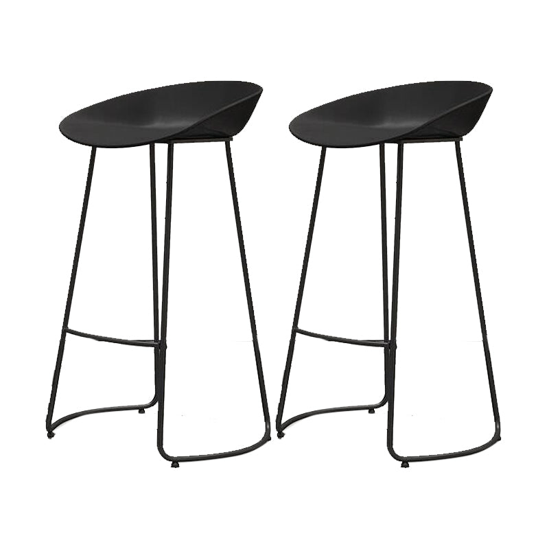 Modern Footrest Counter-height Stool Indoor Plastic and Metal Bucket Counter Chair