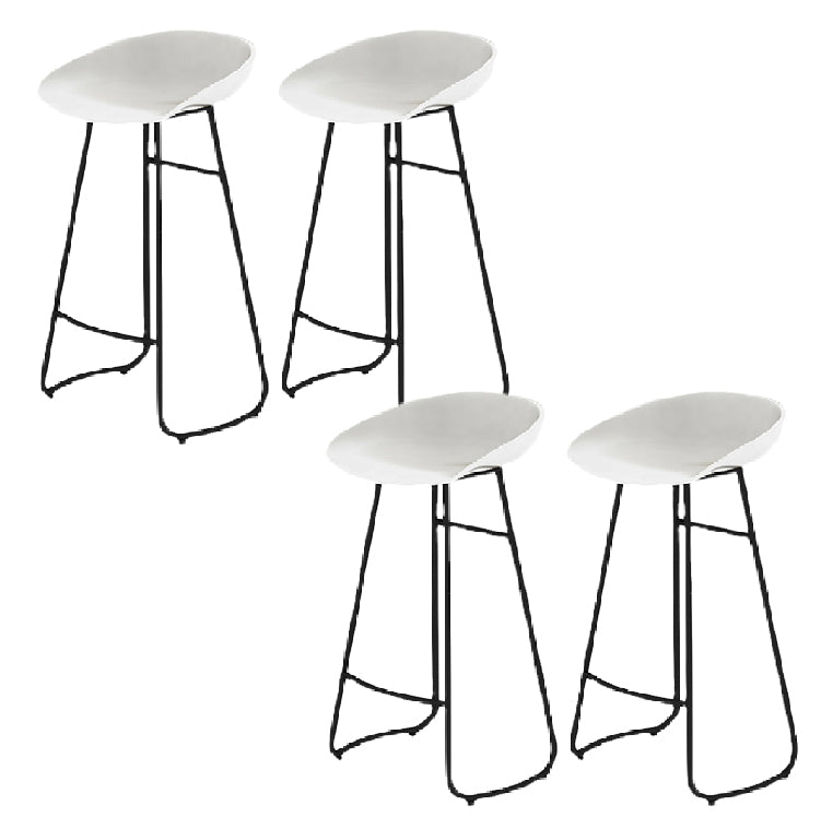 Modern Footrest Counter-height Stool Indoor Plastic and Metal Bucket Counter Chair