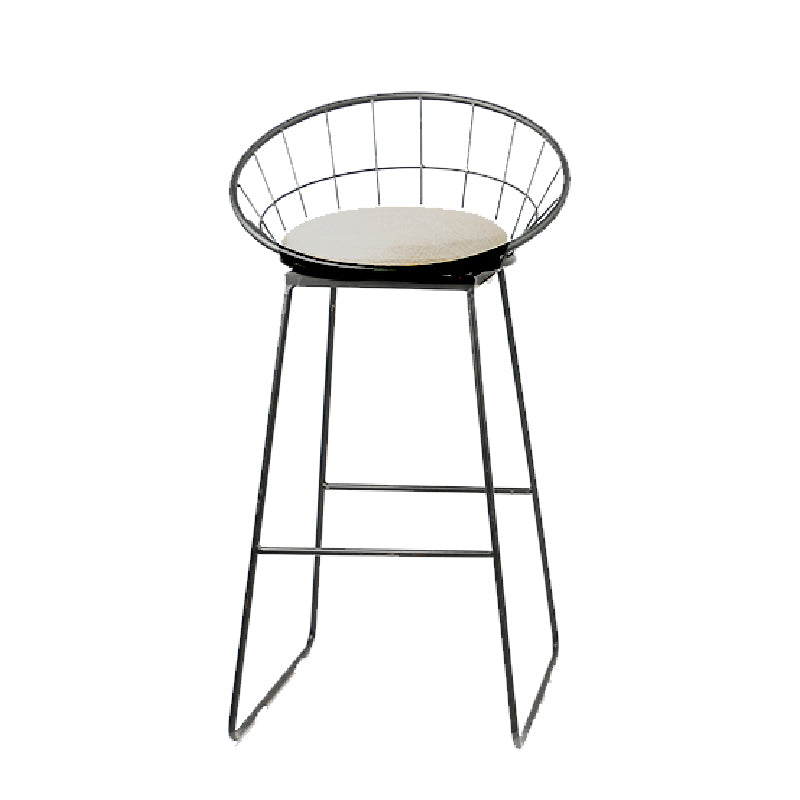 Glam Bucket Counter Bar Stool Footrest Low Back Indoor Metal Counter Stools