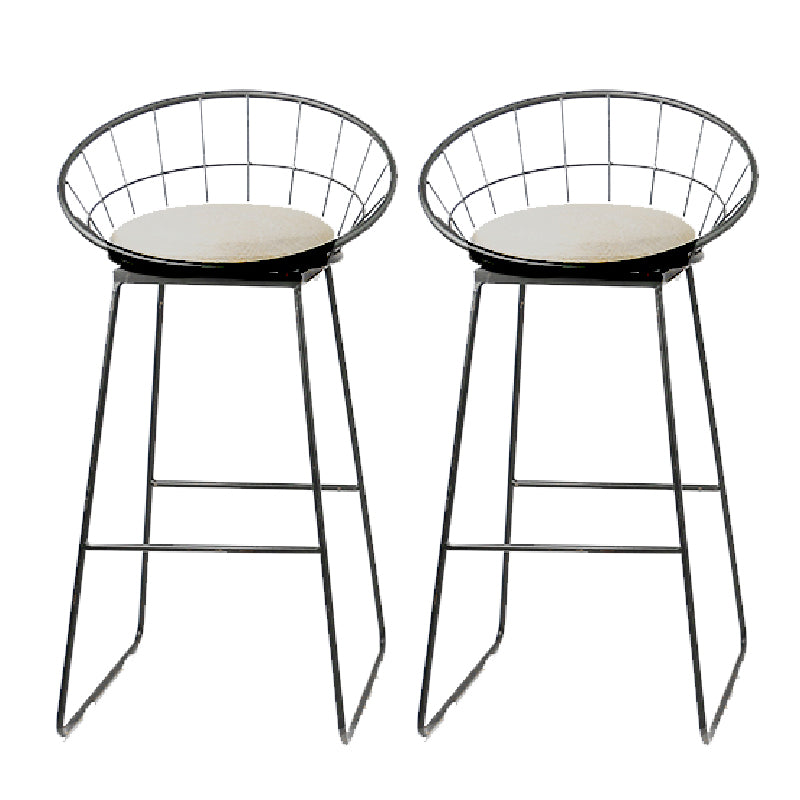 Glam Bucket Counter Bar Stool Footrest Low Back Indoor Metal Counter Stools