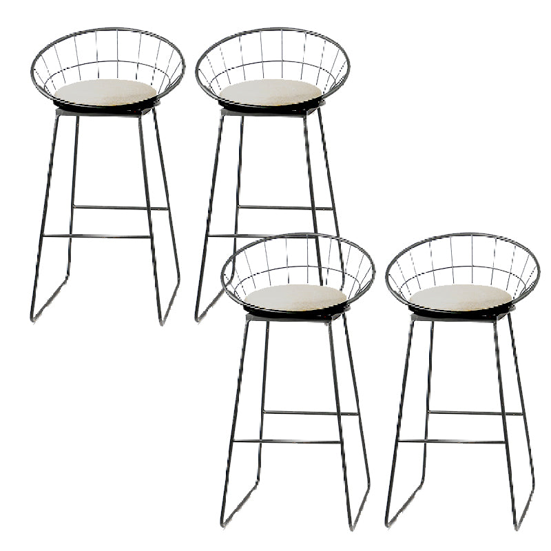 Glam Bucket Counter Bar Stool Footrest Low Back Indoor Metal Counter Stools