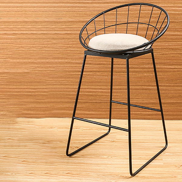 Glam Bucket Counter Bar Stool Footrest Low Back Indoor Metal Counter Stools