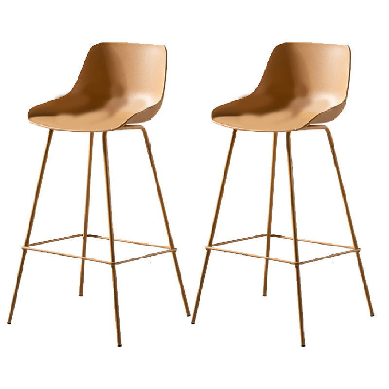 Milk Tea Shop Footrest Stool Nordic Style Matte Finish Metal Bar Stool