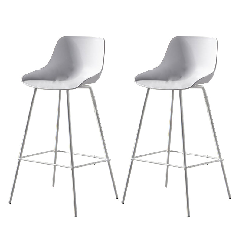 Milk Tea Shop Footrest Stool Nordic Style Matte Finish Metal Bar Stool
