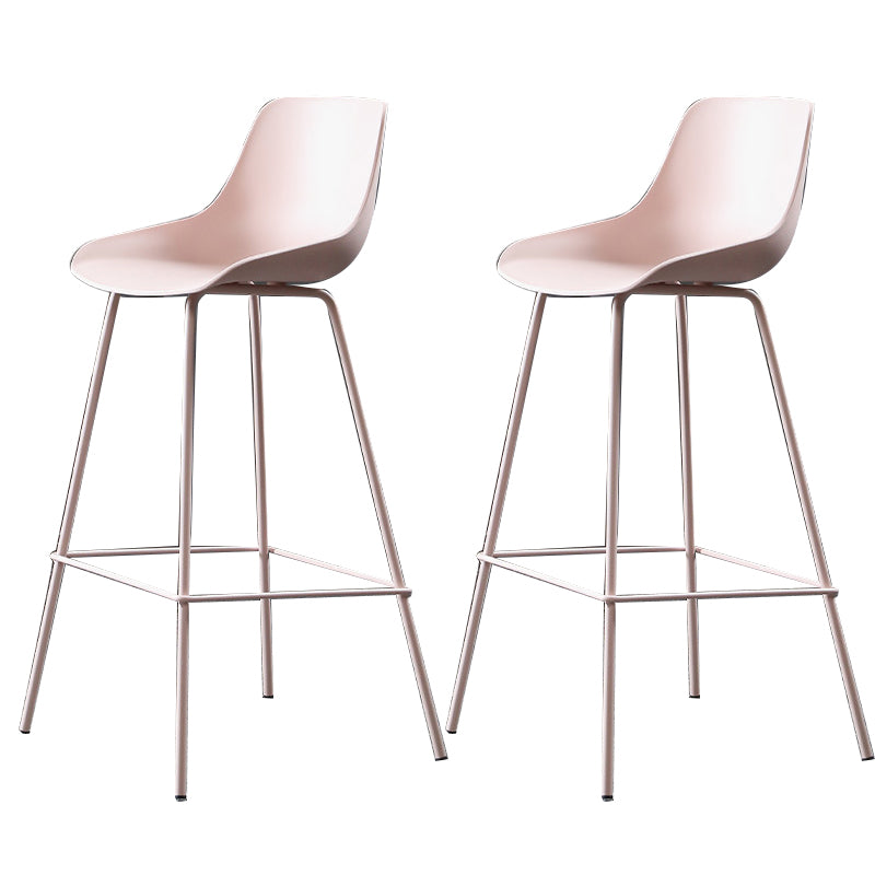 Milk Tea Shop Footrest Stool Nordic Style Matte Finish Metal Bar Stool