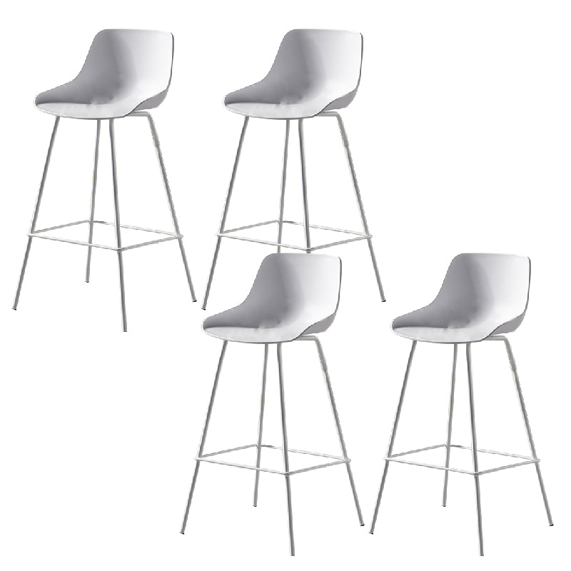 Milk Tea Shop Footrest Stool Nordic Style Matte Finish Metal Bar Stool