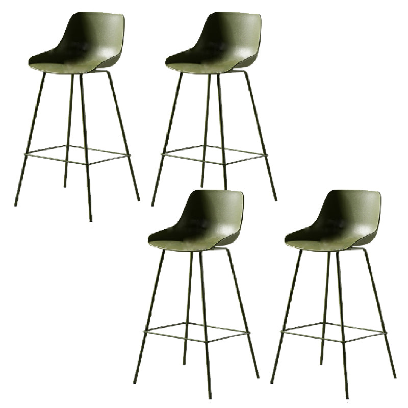 Milk Tea Shop Footrest Stool Nordic Style Matte Finish Metal Bar Stool