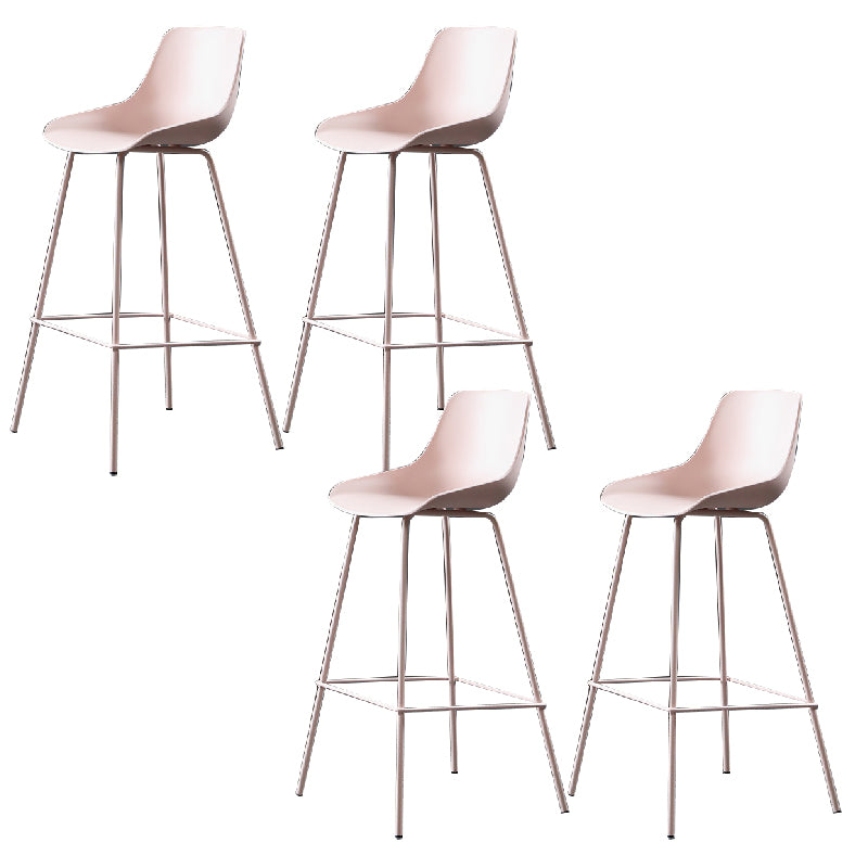 Milk Tea Shop Footrest Stool Nordic Style Matte Finish Metal Bar Stool