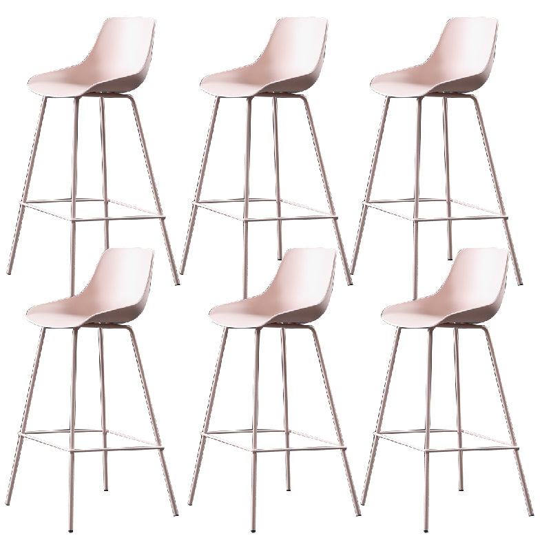 Milk Tea Shop Footrest Stool Nordic Style Matte Finish Metal Bar Stool