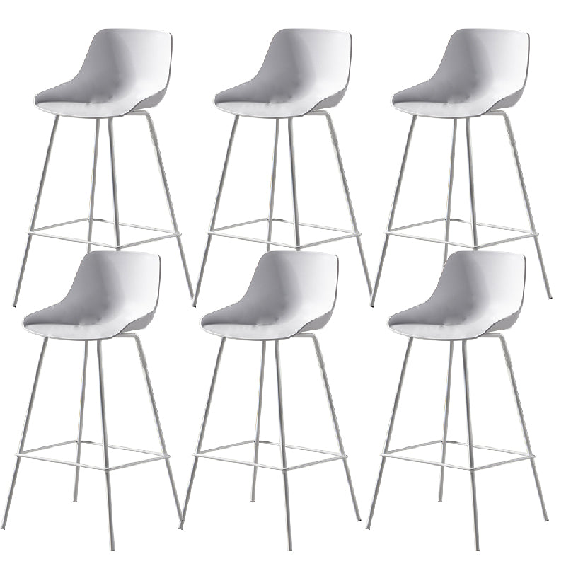 Milk Tea Shop Footrest Stool Nordic Style Matte Finish Metal Bar Stool