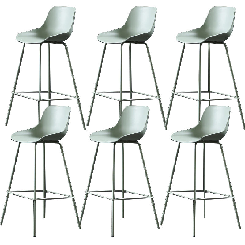 Milk Tea Shop Footrest Stool Nordic Style Matte Finish Metal Bar Stool