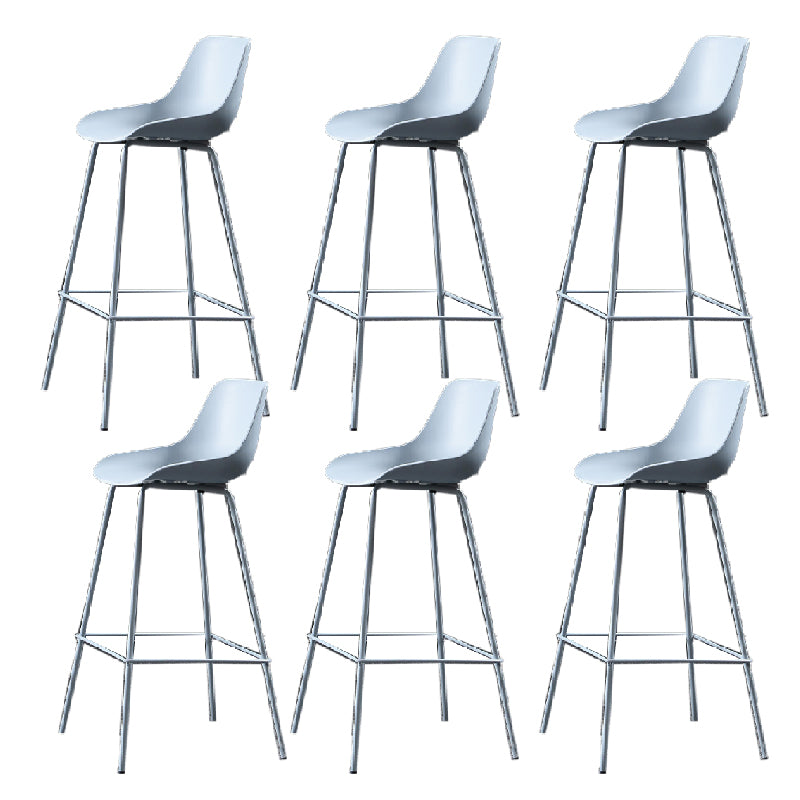 Milk Tea Shop Footrest Stool Nordic Style Matte Finish Metal Bar Stool