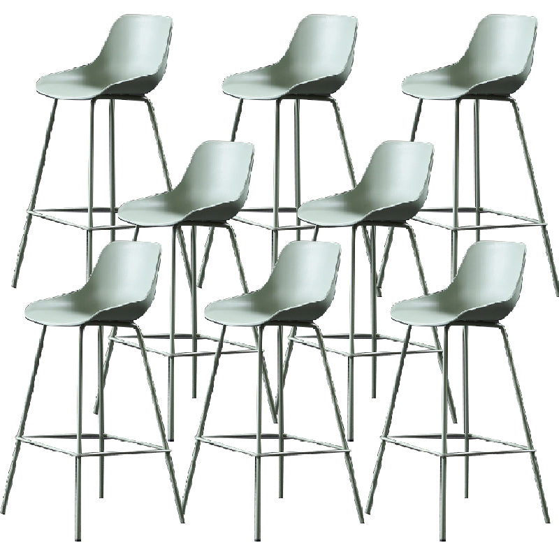 Milk Tea Shop Footrest Stool Nordic Style Matte Finish Metal Bar Stool