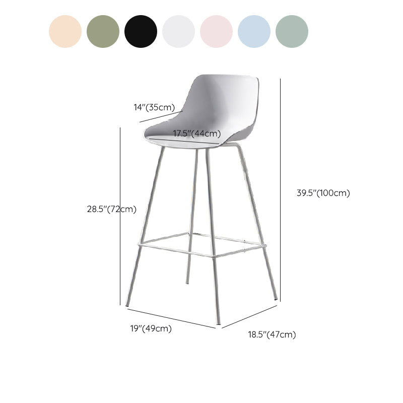 Milk Tea Shop Footrest Stool Nordic Style Matte Finish Metal Bar Stool