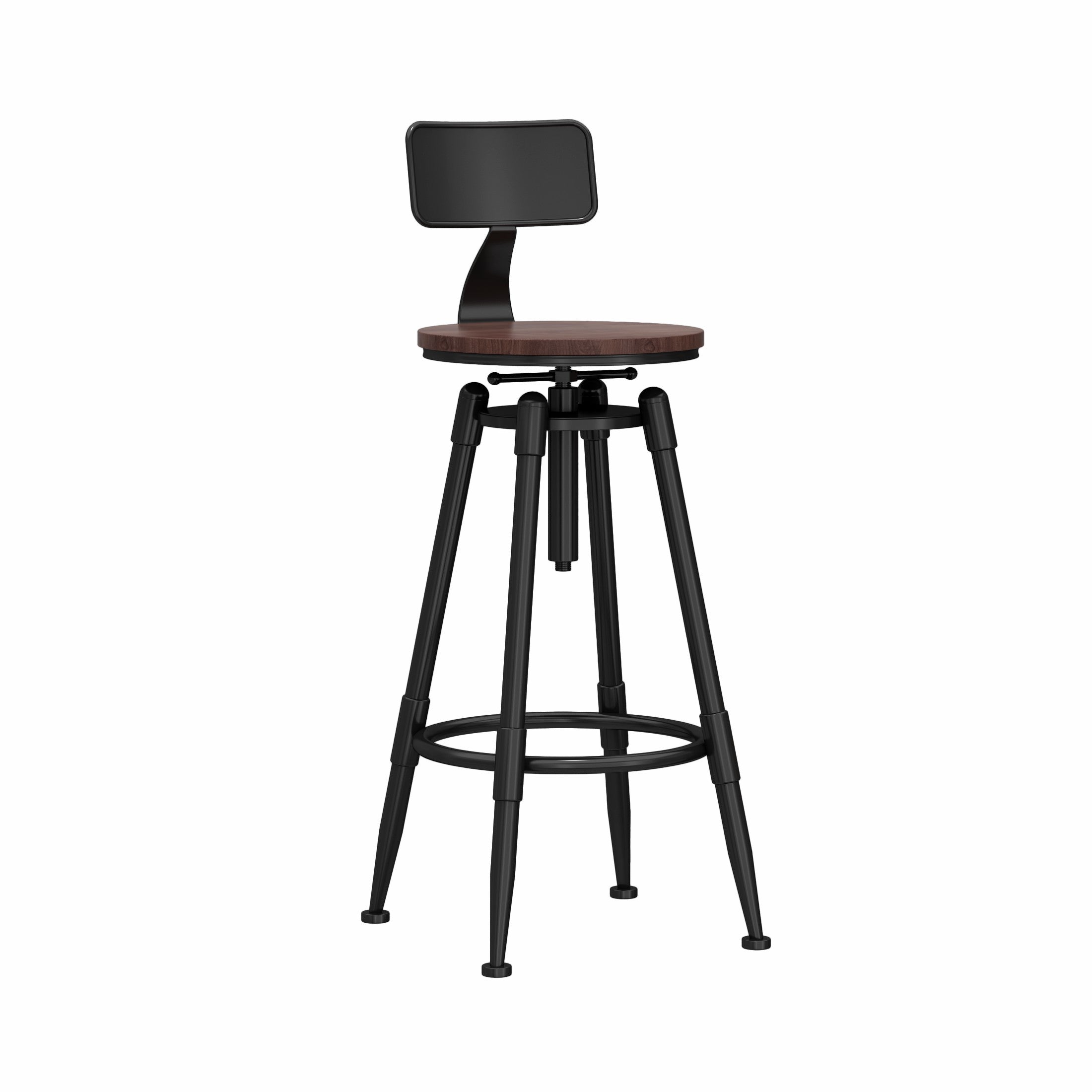 Industrial Adjustable Counter Chair Metal Round Indoor Dining Stool with Swivel